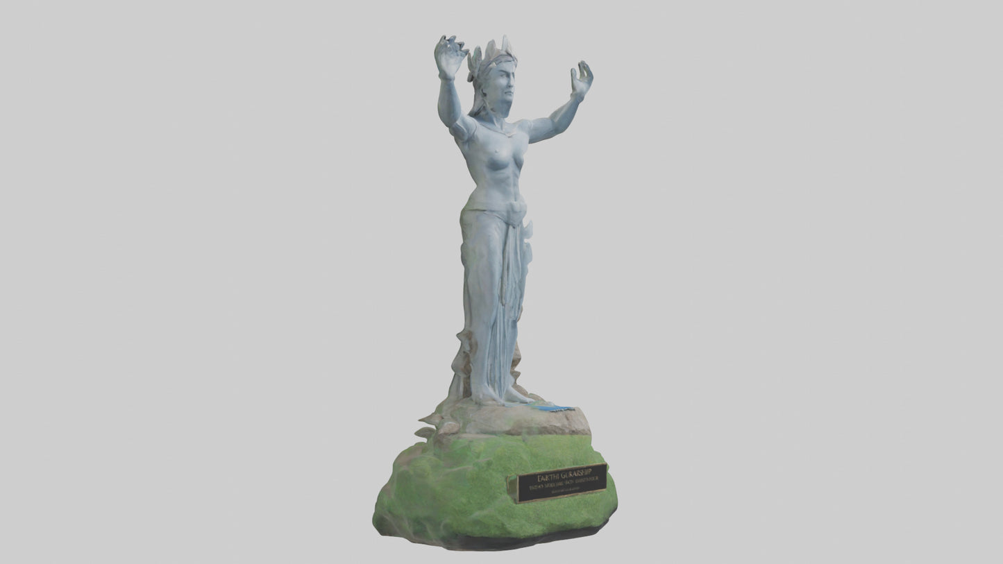 Earths Guardianship Statue model VR / AR / low-poly
