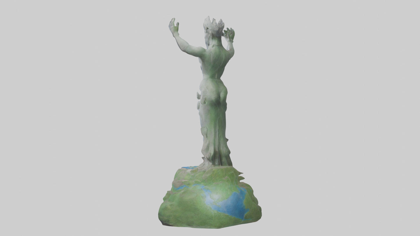 Earths Guardianship Statue model VR / AR / low-poly