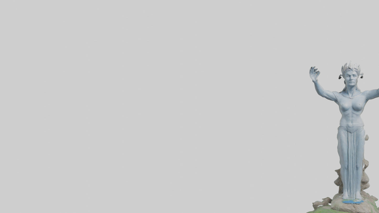 Earths Guardianship Statue model VR / AR / low-poly