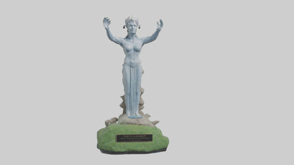 Earths Guardianship Statue model VR / AR / low-poly