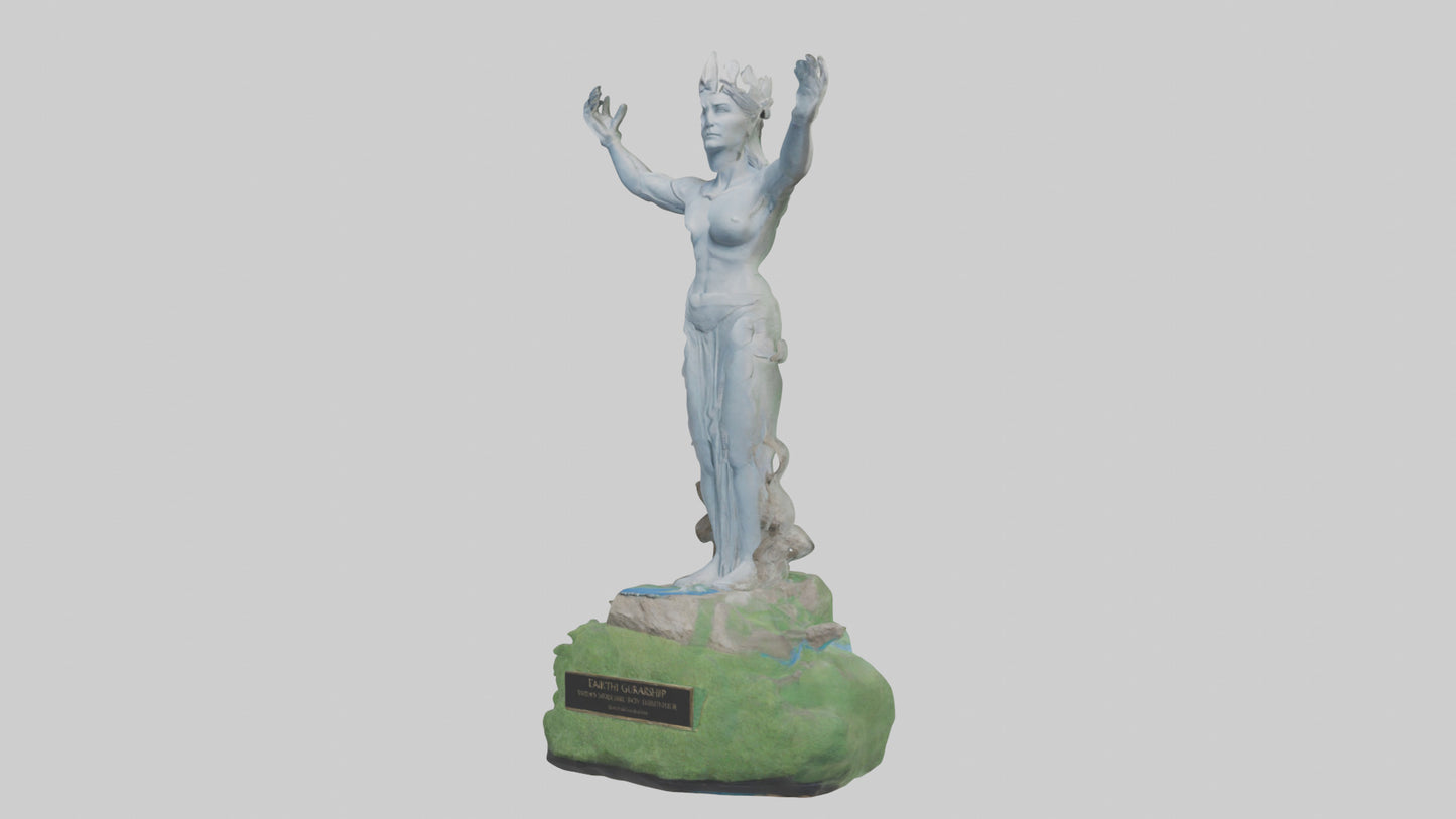 Earths Guardianship Statue model VR / AR / low-poly