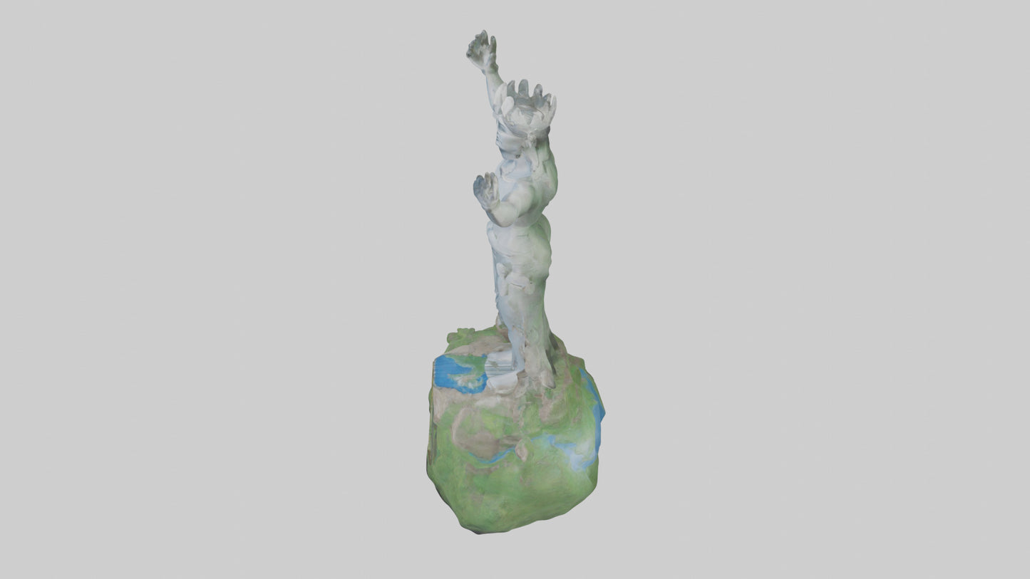 Earths Guardianship Statue model VR / AR / low-poly