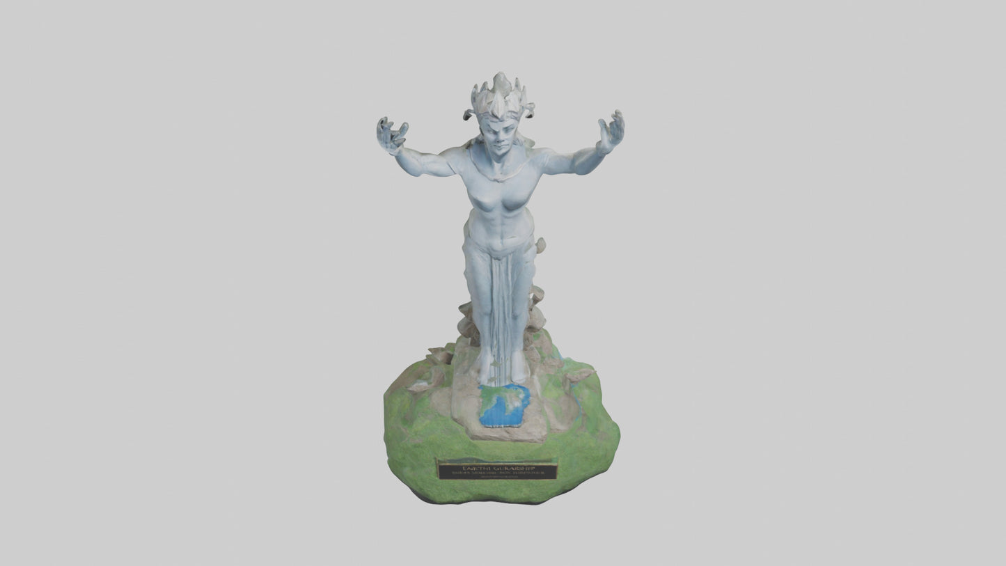 Earths Guardianship Statue model VR / AR / low-poly