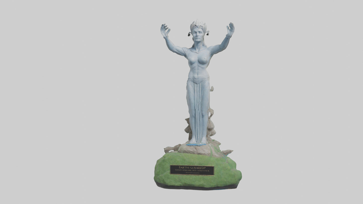 Earths Guardianship Statue model VR / AR / low-poly