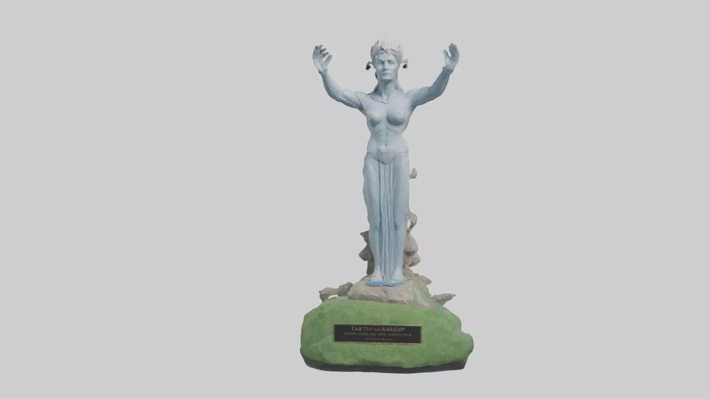 Earths Guardianship Statue model VR / AR / low-poly