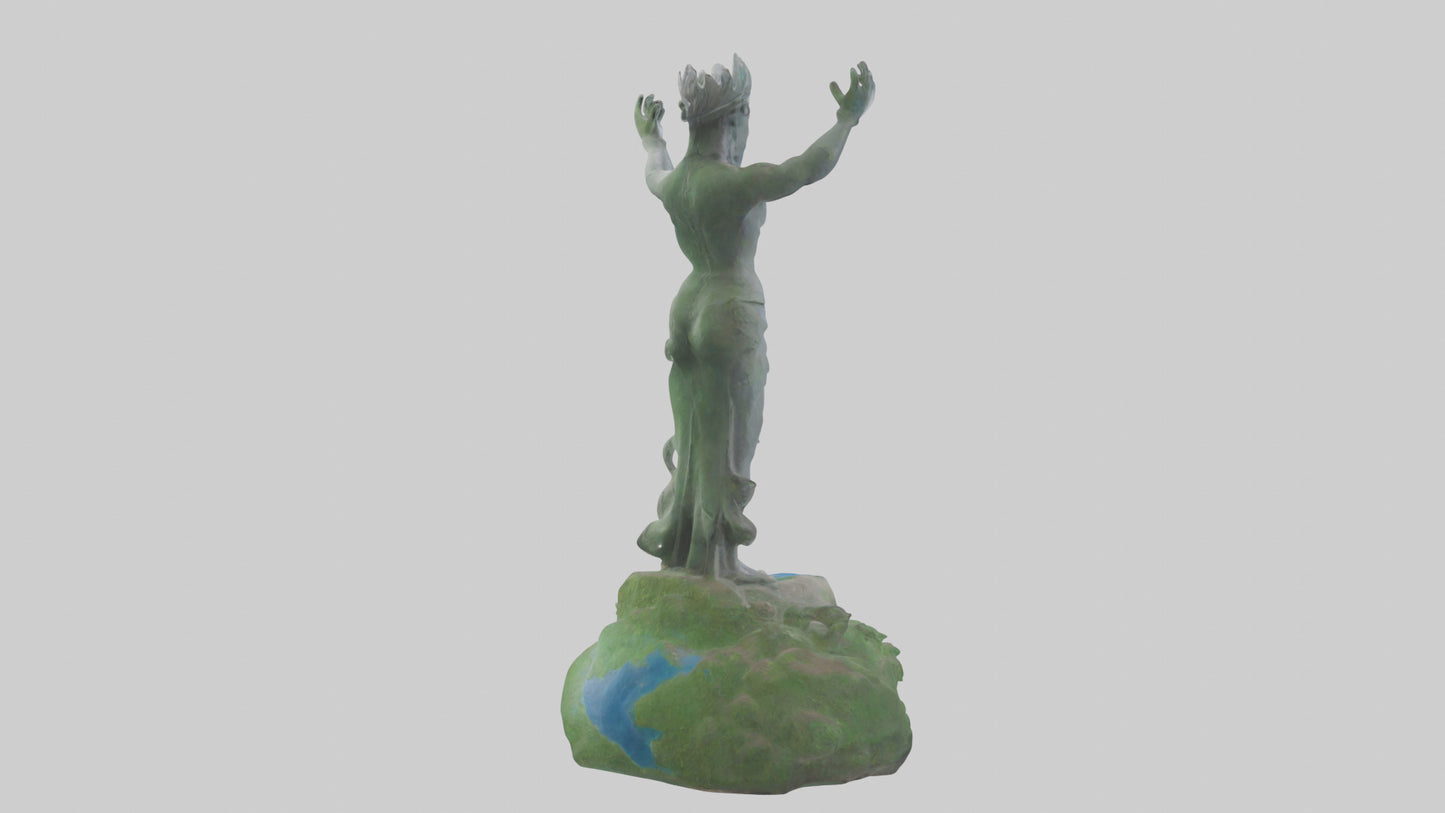 Earths Guardianship Statue model VR / AR / low-poly