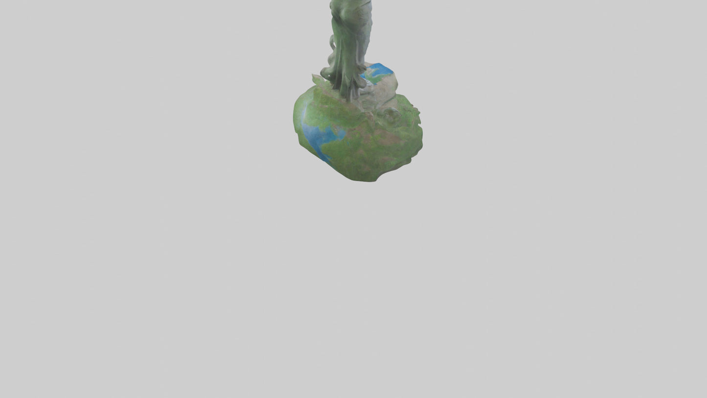 Earths Guardianship Statue model VR / AR / low-poly