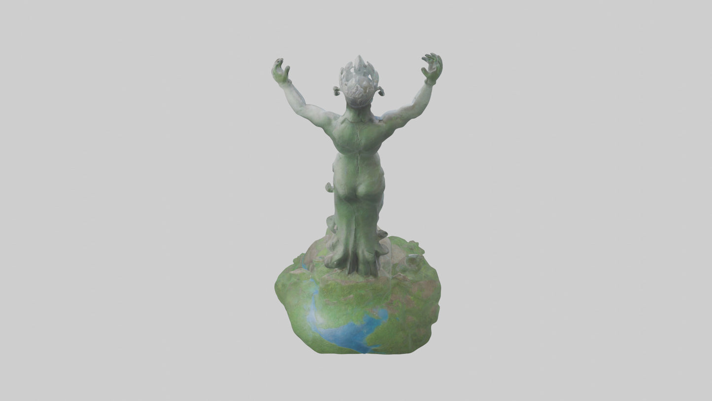 Earths Guardianship Statue model VR / AR / low-poly