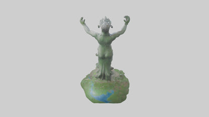 Earths Guardianship Statue model VR / AR / low-poly