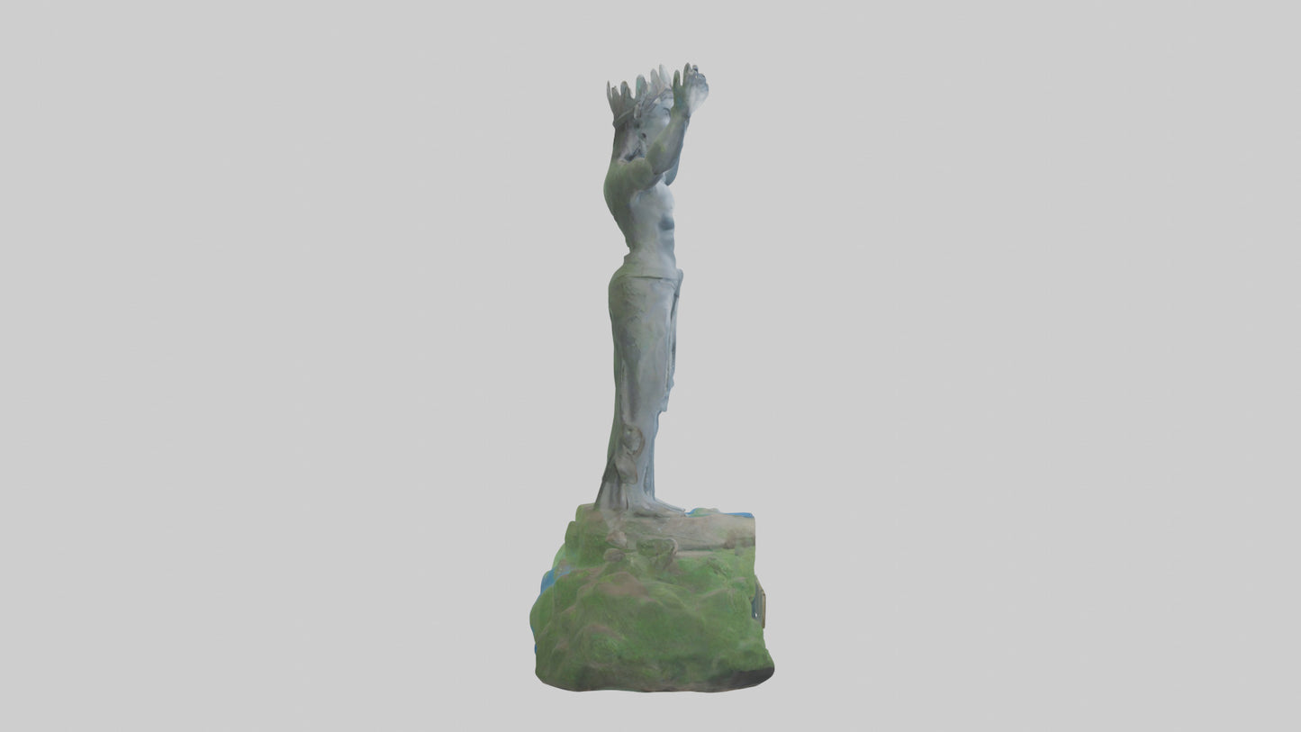 Earths Guardianship Statue model VR / AR / low-poly