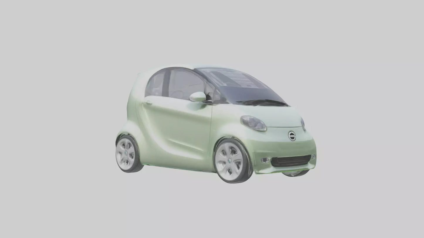 Ecofriendly City Car model VR / AR / low-poly