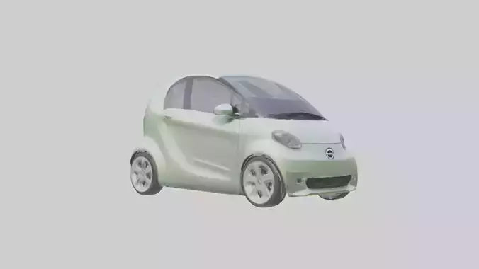 Ecofriendly City Car model VR / AR / low-poly
