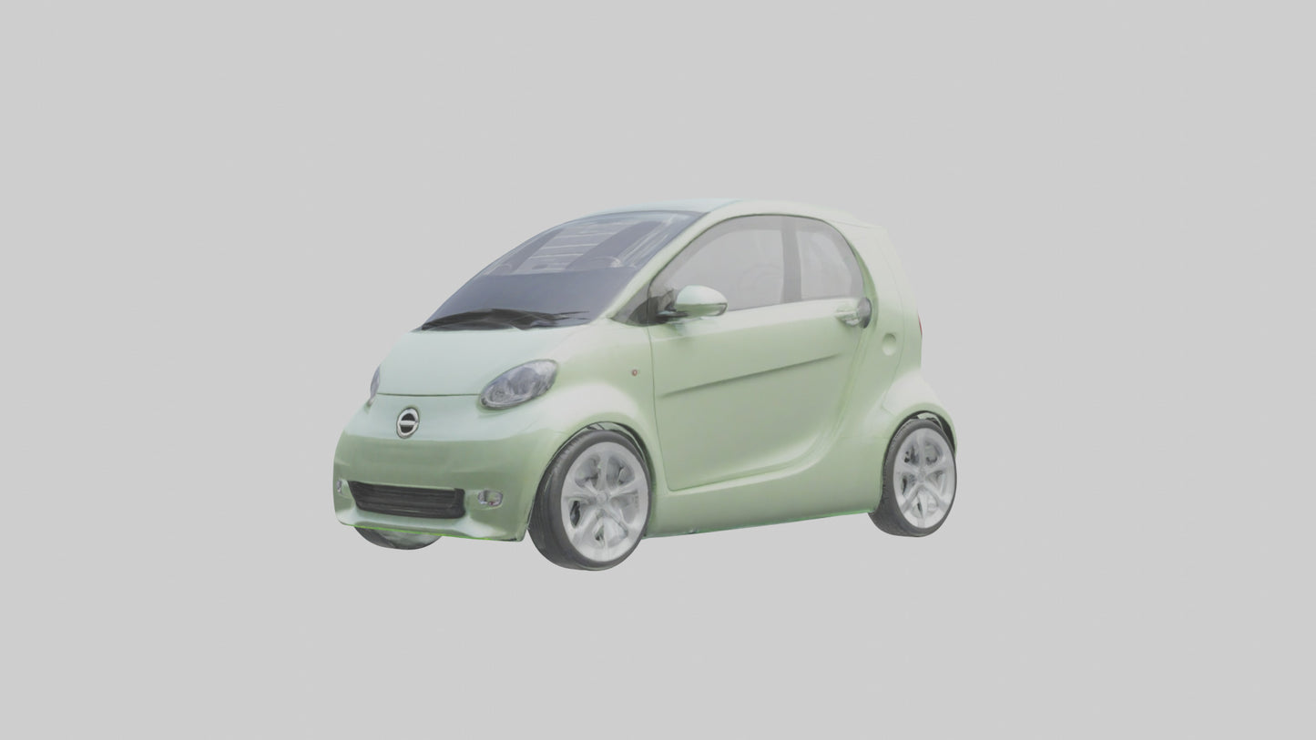 Ecofriendly City Car model VR / AR / low-poly