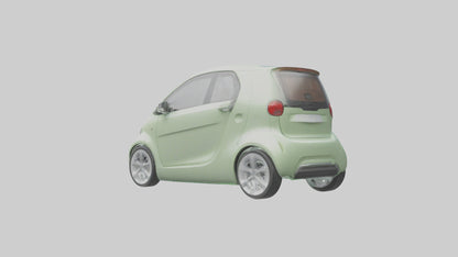 Ecofriendly City Car model VR / AR / low-poly