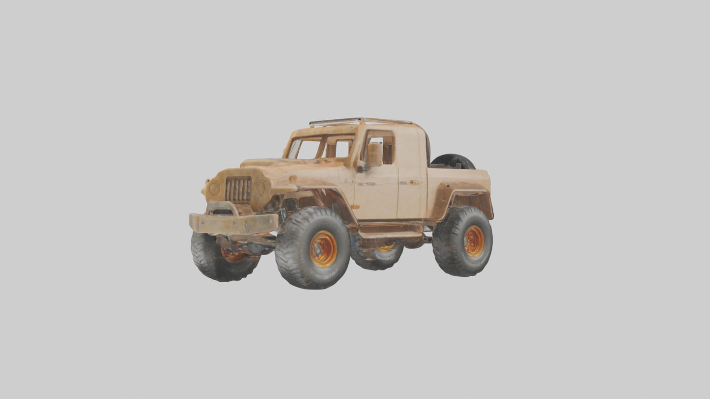 Ecofriendly Offroad Truck model VR / AR / low-poly