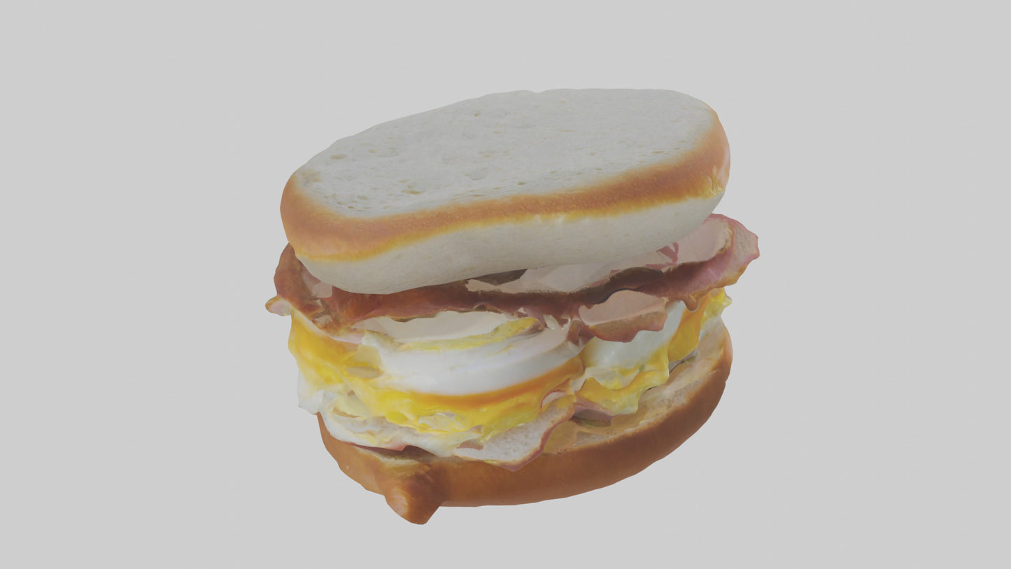 Egg sandwich model 3D model