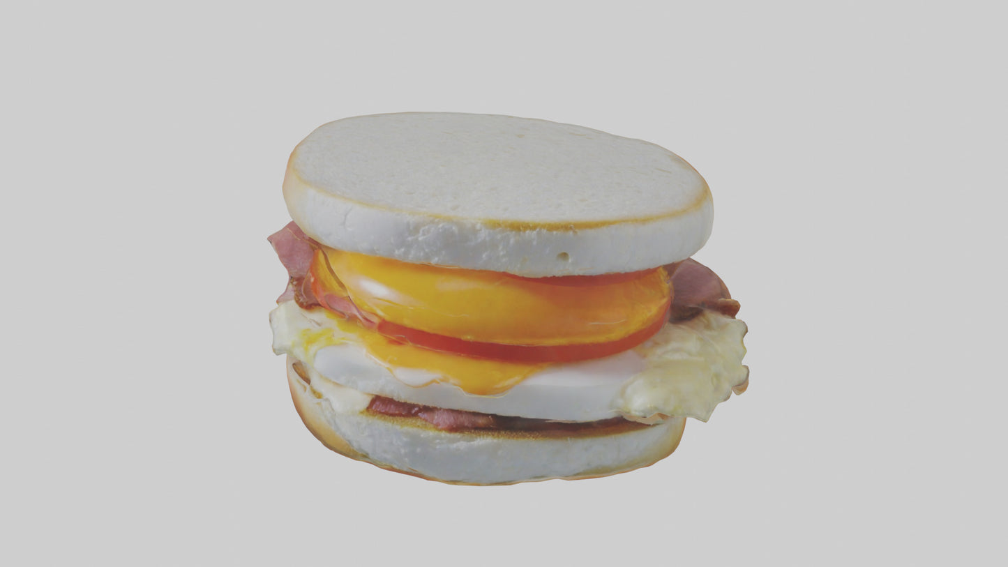 Egg sandwich model 3D model