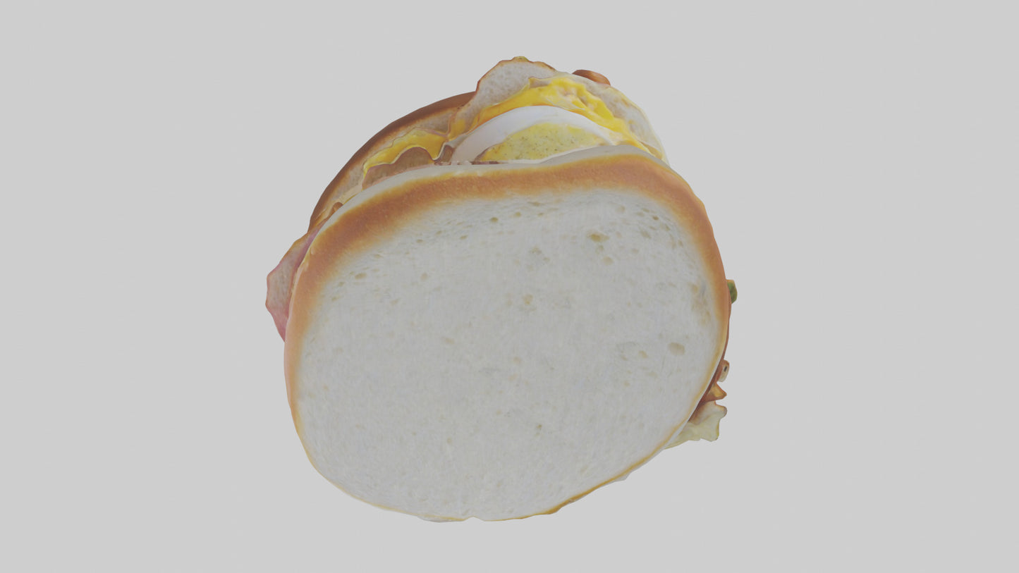 Egg sandwich model 3D model