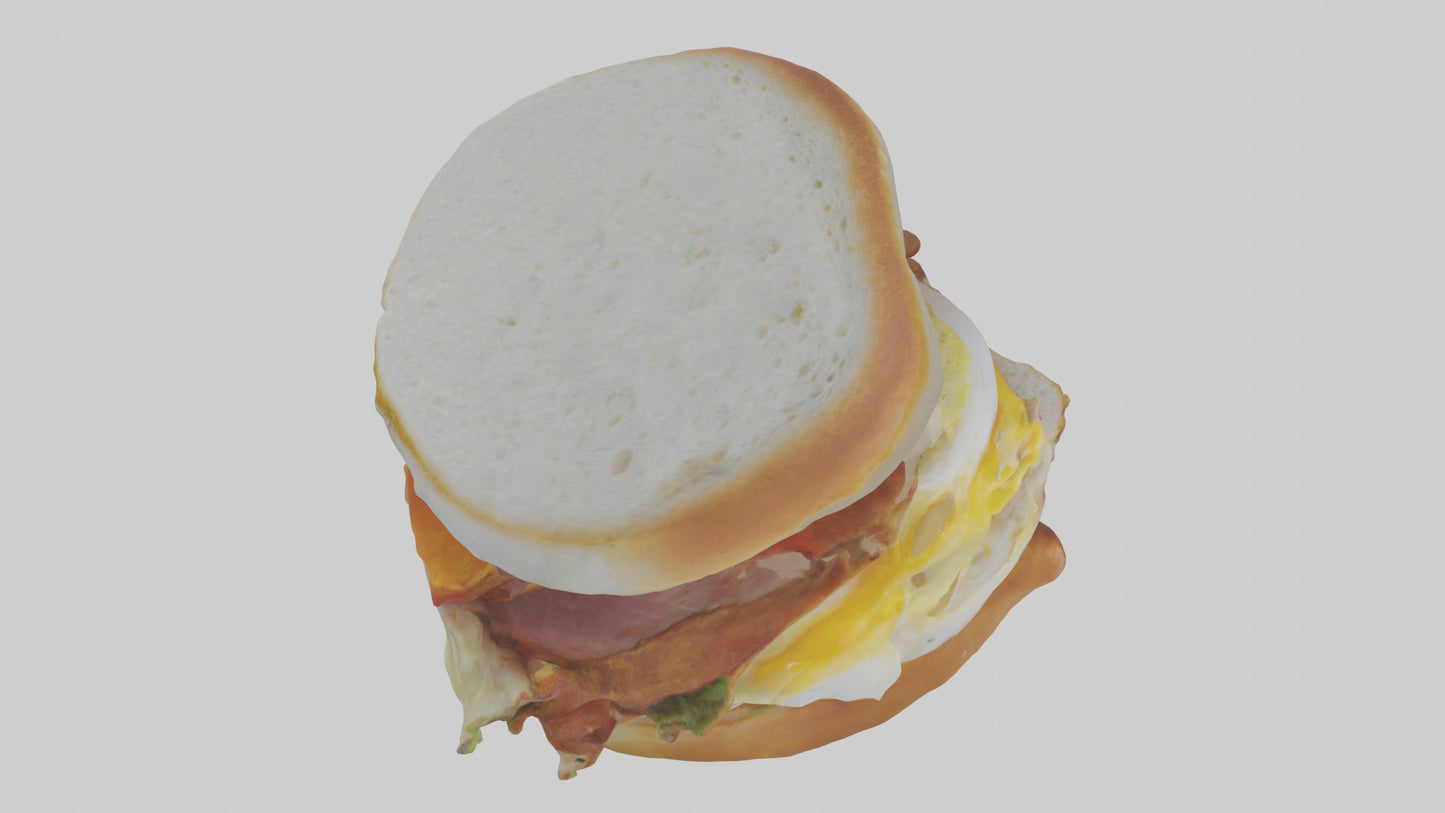 Egg sandwich model 3D model