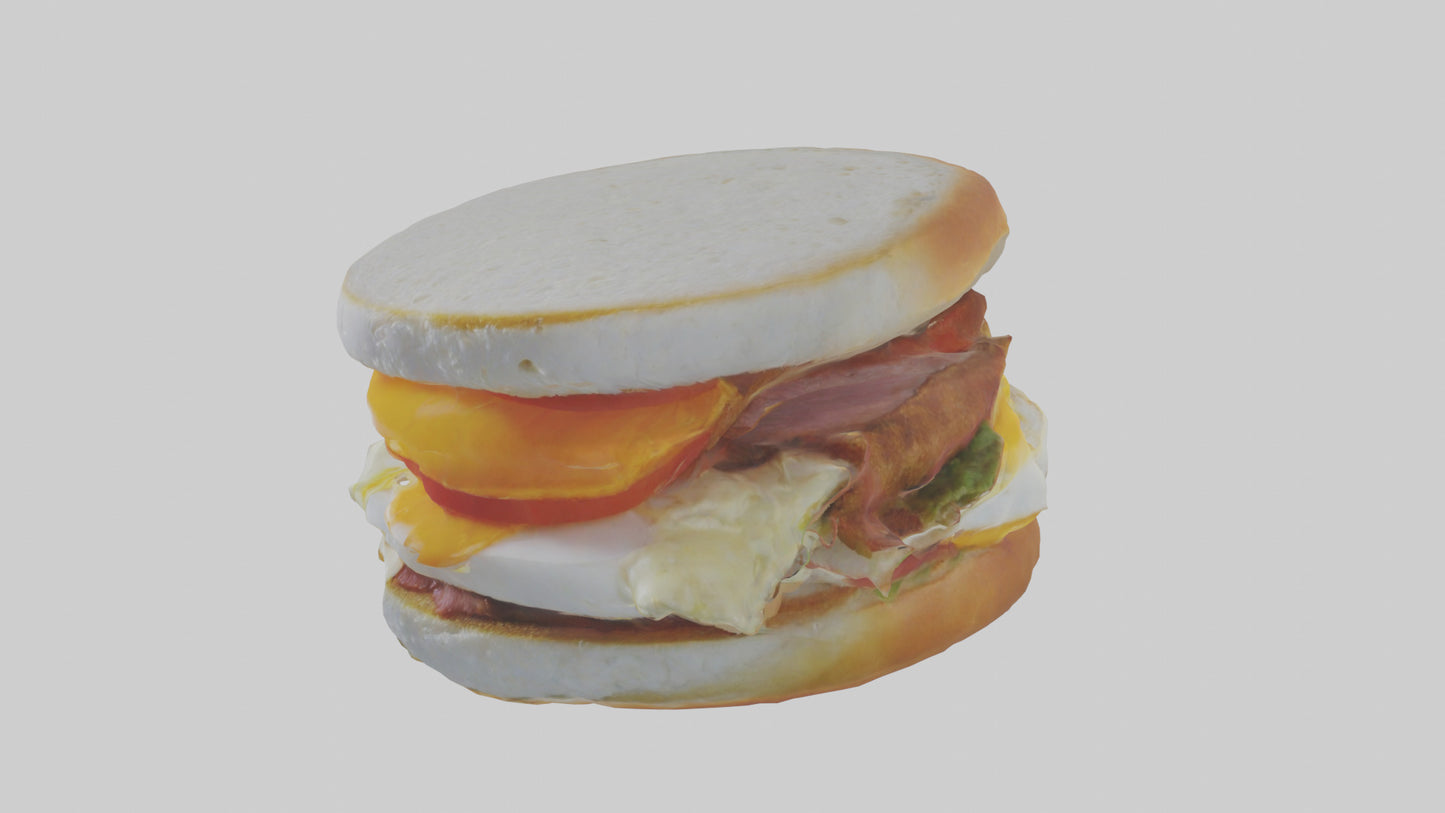 Egg sandwich model 3D model
