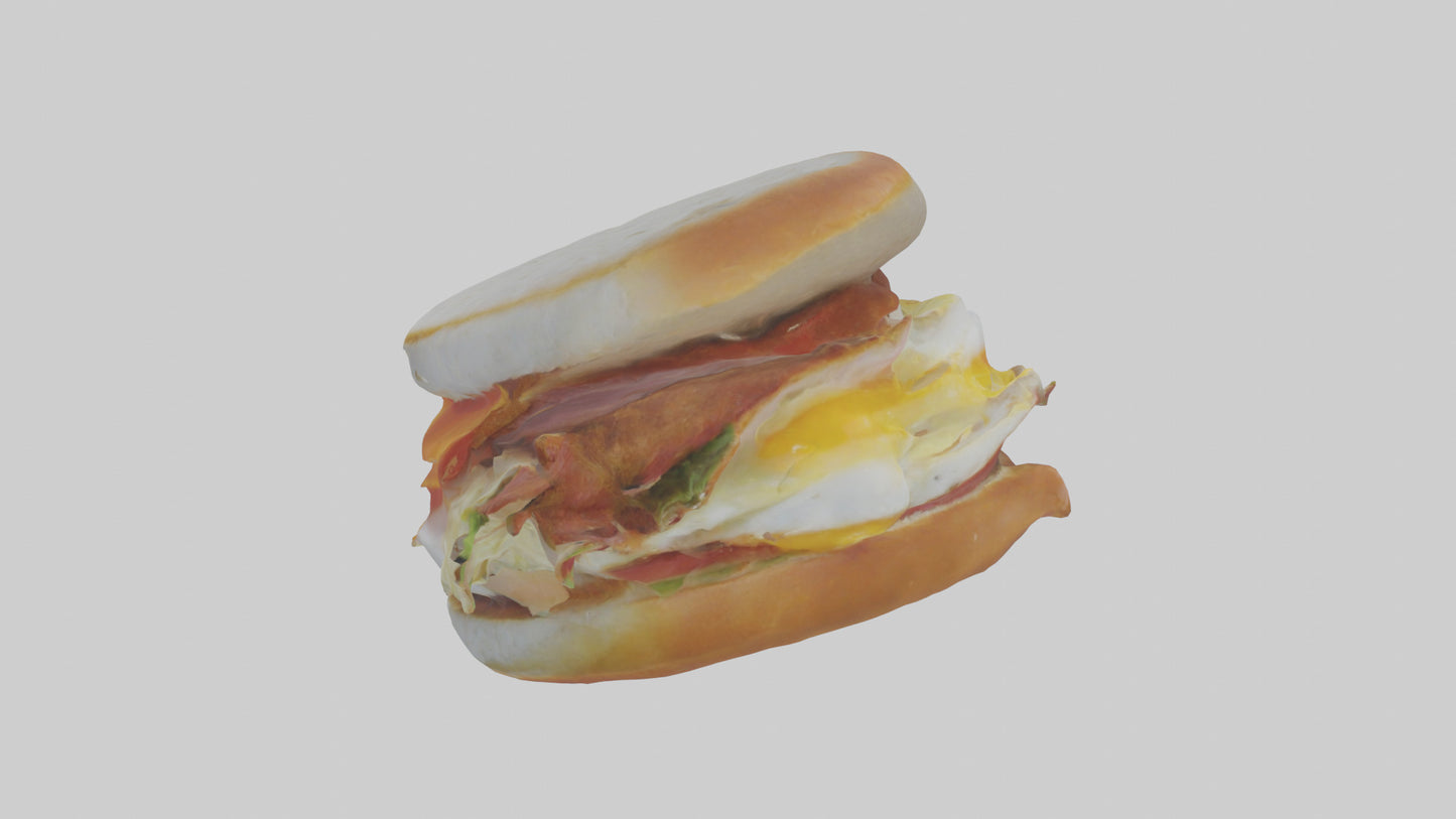 Egg sandwich model 3D model