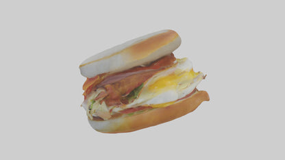 Egg sandwich model 3D model