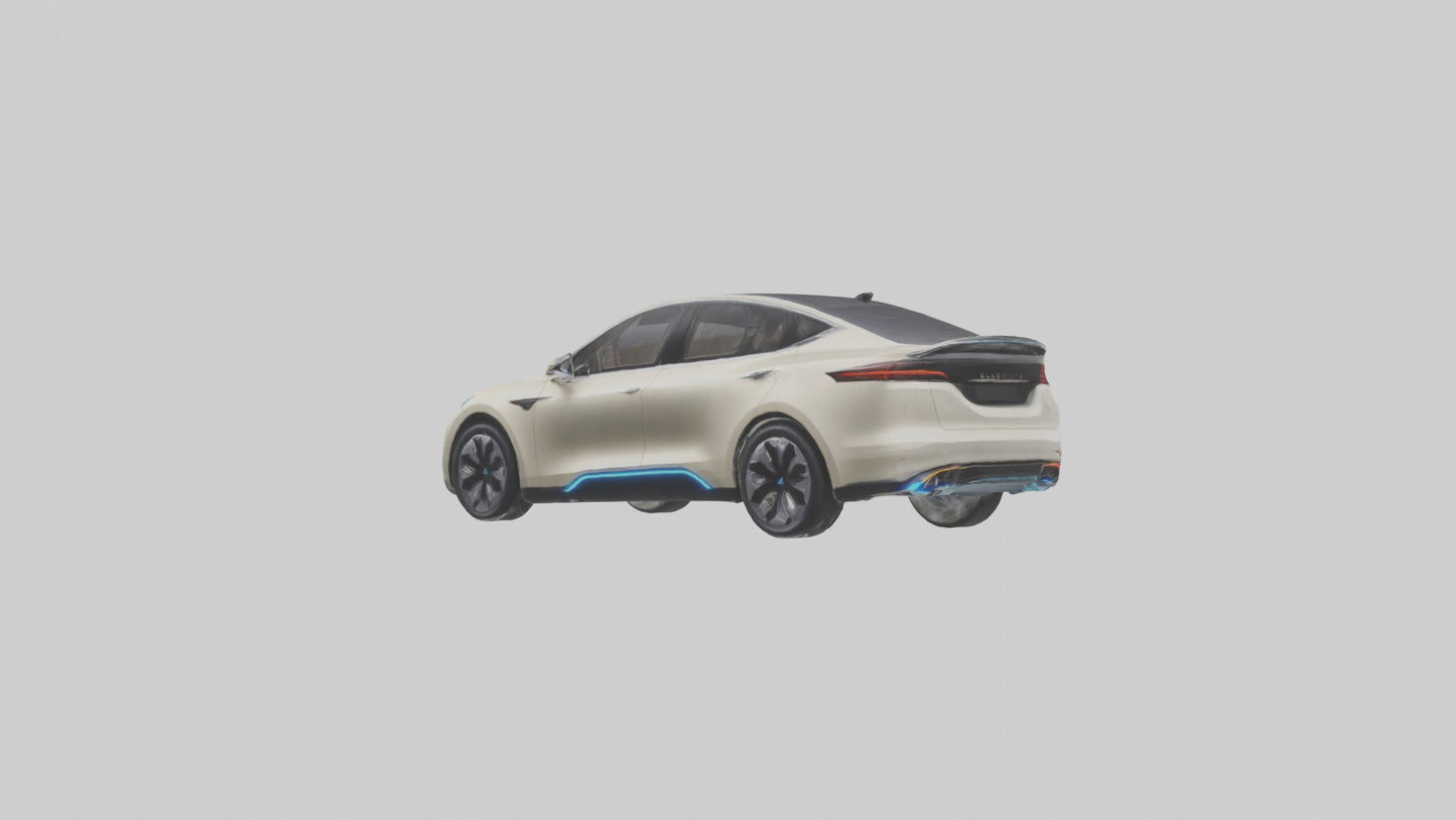 Electric 4door Car with Luxury Features model 3D model