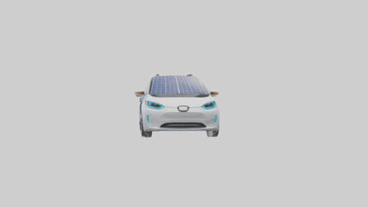 3D model Electric Car with Solar Panels model VR / AR / low-poly