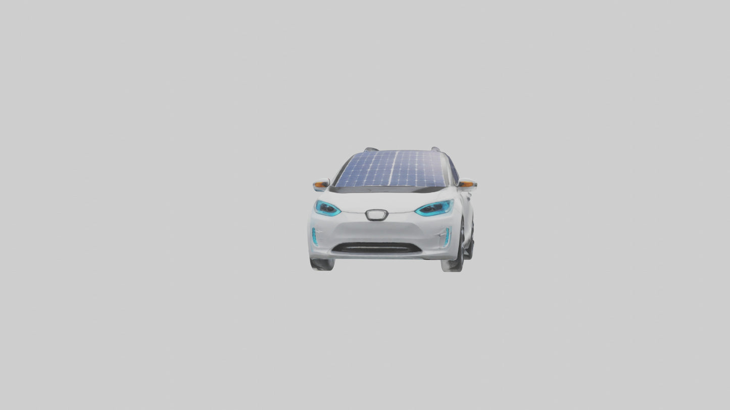 3D model Electric Car with Solar Panels model VR / AR / low-poly