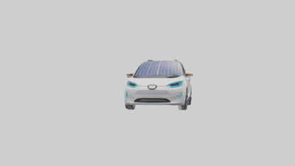3D model Electric Car with Solar Panels model VR / AR / low-poly