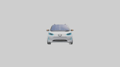 3D model Electric Car with Solar Panels model VR / AR / low-poly