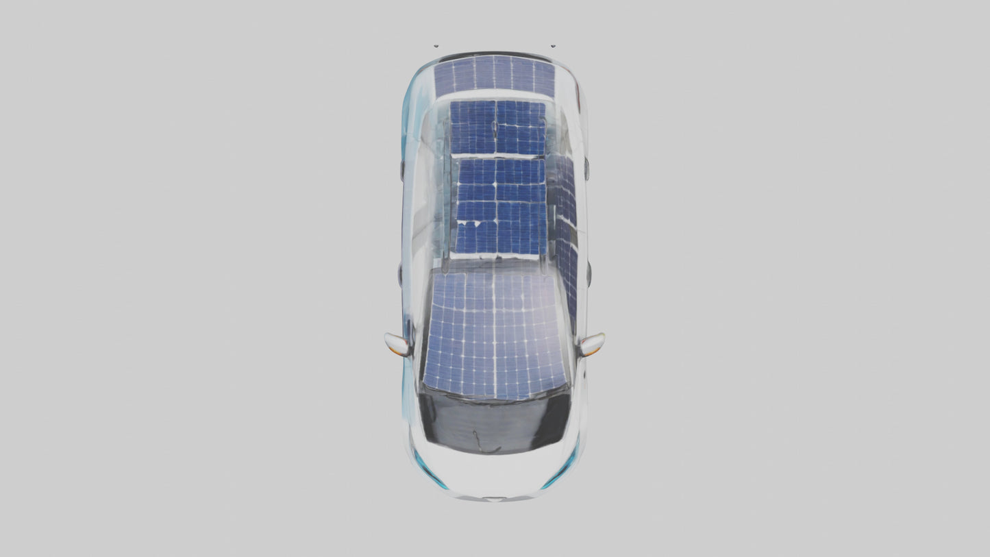 3D model Electric Car with Solar Panels model VR / AR / low-poly