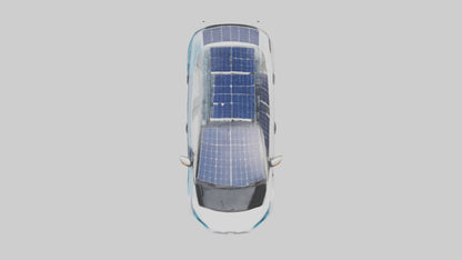 3D model Electric Car with Solar Panels model VR / AR / low-poly