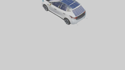 3D model Electric Car with Solar Panels model VR / AR / low-poly