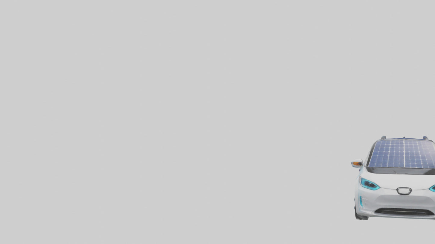 3D model Electric Car with Solar Panels model VR / AR / low-poly