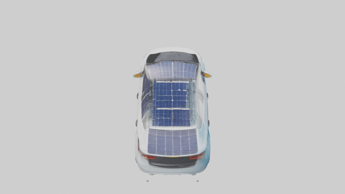 3D model Electric Car with Solar Panels model VR / AR / low-poly