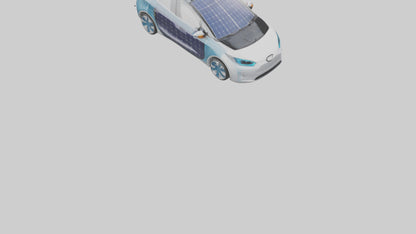 3D model Electric Car with Solar Panels model VR / AR / low-poly