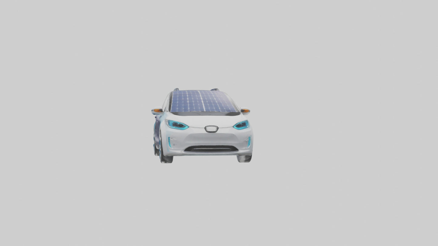 3D model Electric Car with Solar Panels model VR / AR / low-poly