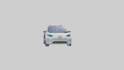3D model Electric Car with Solar Panels model VR / AR / low-poly