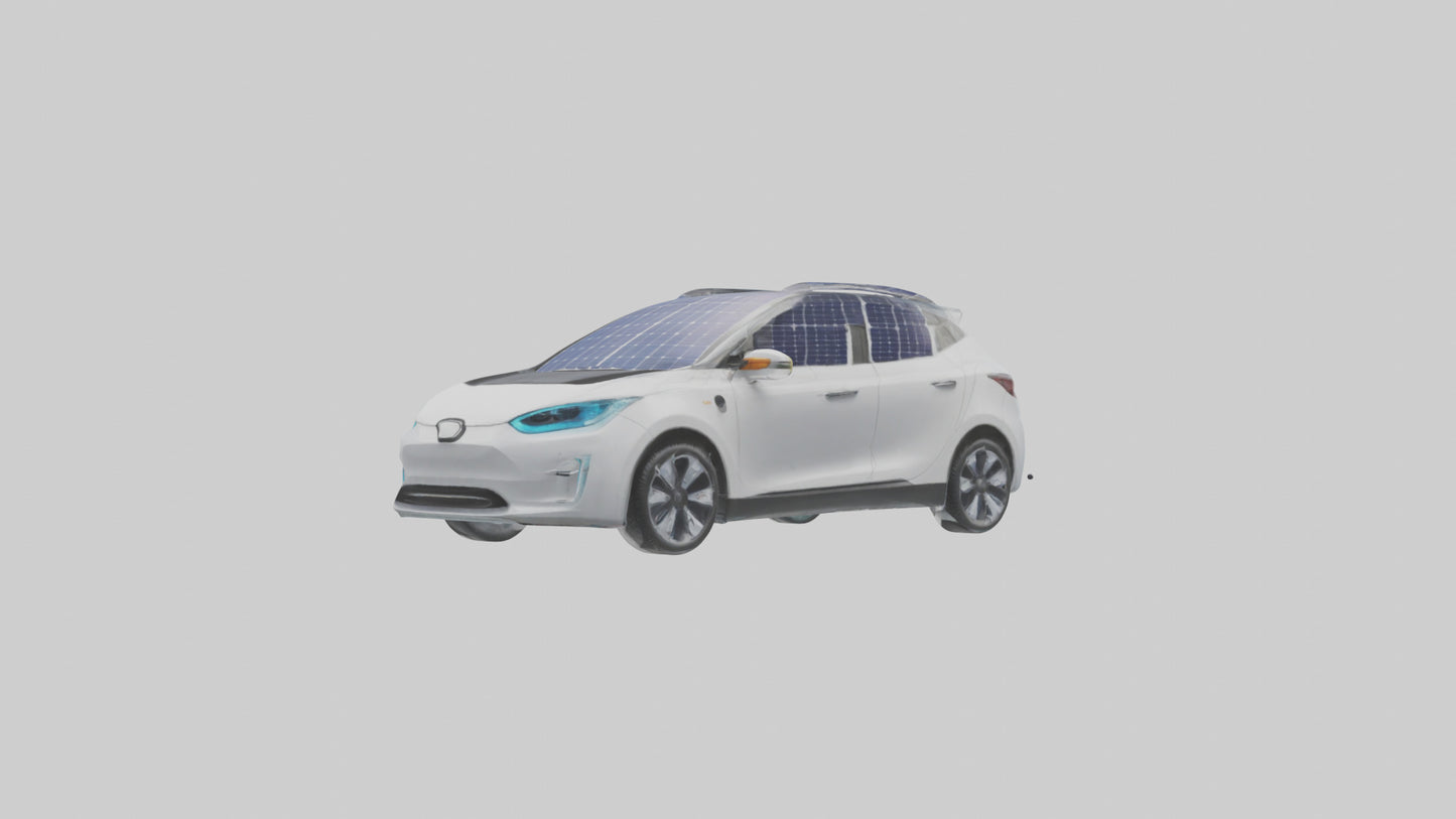 3D model Electric Car with Solar Panels model VR / AR / low-poly