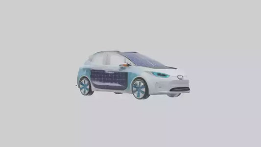 3D model Electric Car with Solar Panels model VR / AR / low-poly