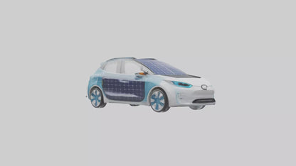 3D model Electric Car with Solar Panels model VR / AR / low-poly