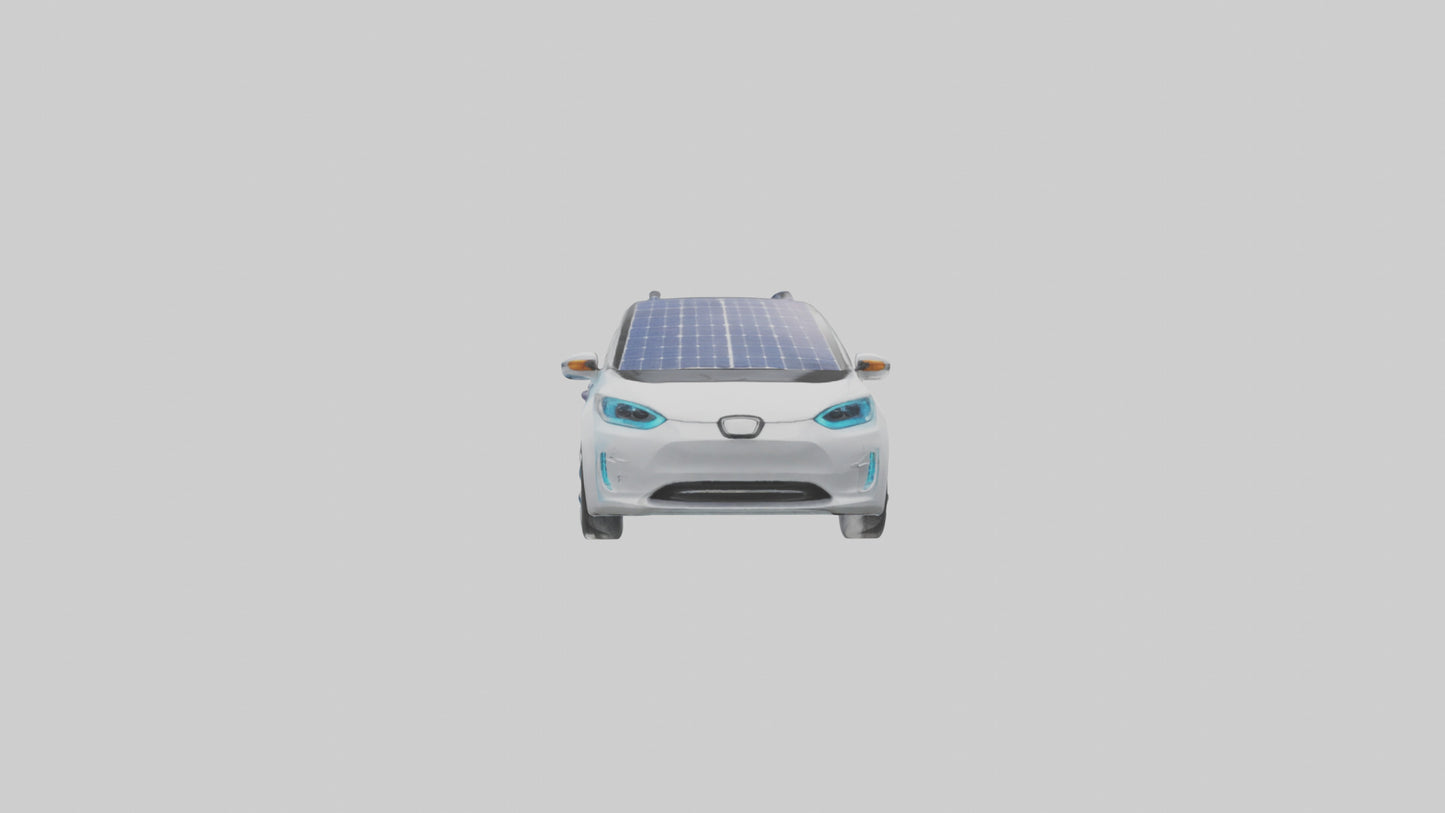 3D model Electric Car with Solar Panels model VR / AR / low-poly