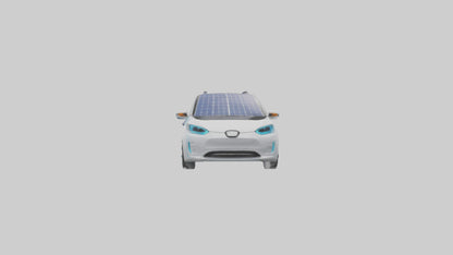 3D model Electric Car with Solar Panels model VR / AR / low-poly