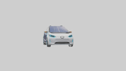 3D model Electric Car with Solar Panels model VR / AR / low-poly