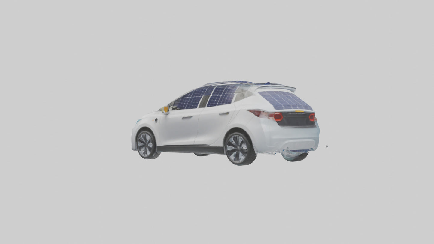 3D model Electric Car with Solar Panels model VR / AR / low-poly