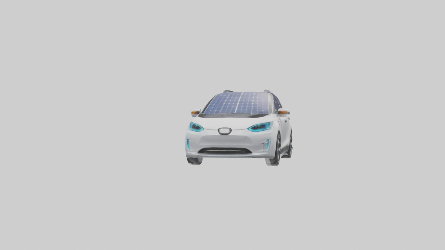 3D model Electric Car with Solar Panels model VR / AR / low-poly