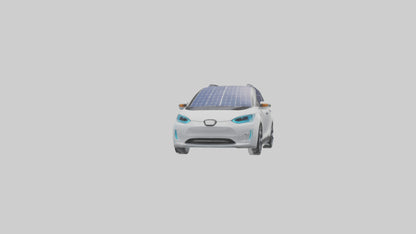 3D model Electric Car with Solar Panels model VR / AR / low-poly