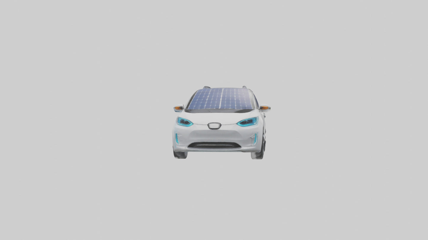 3D model Electric Car with Solar Panels model VR / AR / low-poly