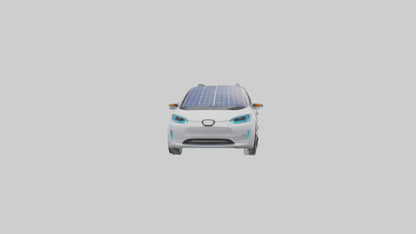 3D model Electric Car with Solar Panels model VR / AR / low-poly
